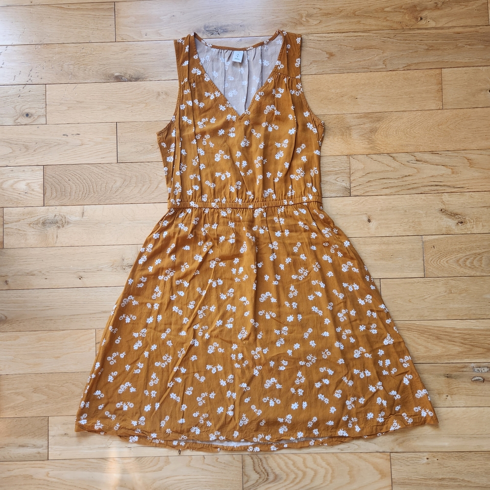 Old Navy Floral Summer Dress - Mustard Yellow